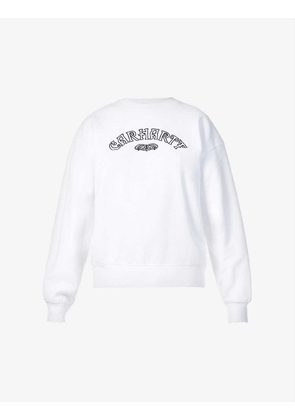 Script text-embroidered cotton sweatshirt