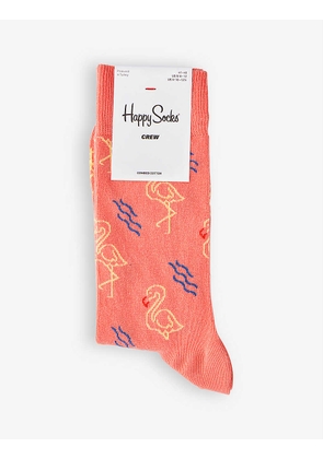 Flamingo cotton-blend socks