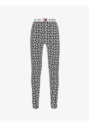 Tommy Hilfiger x Richard Quinn monogram-print slim-fit high-rise cotton-blend trousers