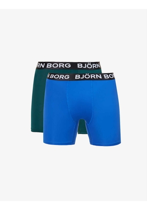 Perform branded recycled-polyester-blend boxers pack of two
