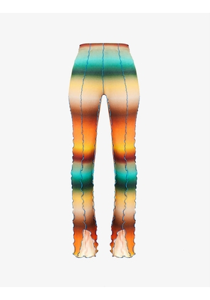 Mult gradient-print stretch-knitted trousers