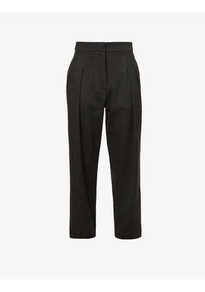Straight-leg high-rise cashmere trousers