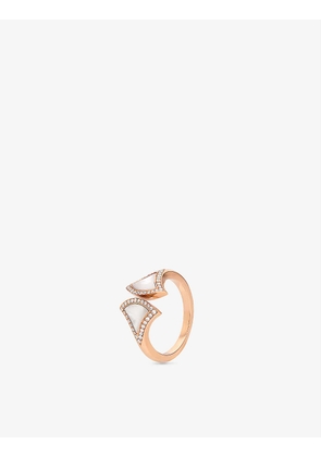 Diva's Dream 18ct rose-gold, mother-of-pearl and 0.17ct brilliant-cut diamond ring