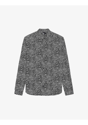 Leopard-print cotton-poplin shirt