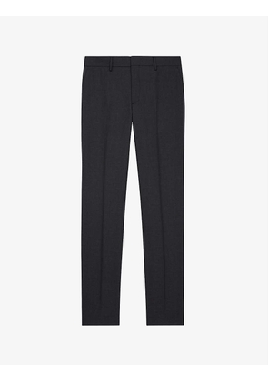 Slim-fit mid-rise wool suit trousers