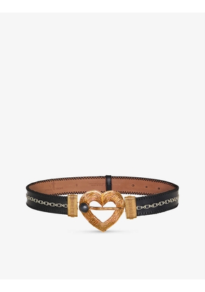 Sonia Petroff Heart 24ct yellow-gold plated metal and leather belt