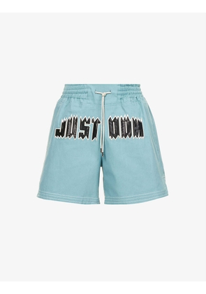 Brand-appliquéd relaxed-fit cotton-canvas shorts