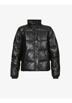 Alpine quilted relaxed-fit faux-leather jacket