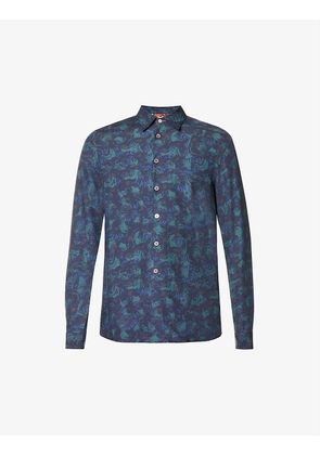 Floral-print regular-fit woven shirt