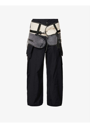 Packable cropped relaxed-fit recycled-nylon trousers