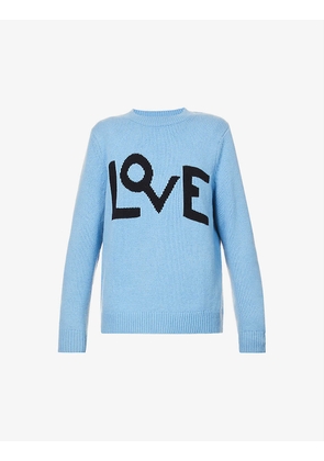 Love round-neck wool-blend knitted jumper
