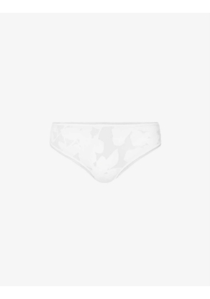Ombrage semi-sheer mid-rise stretch-woven thong