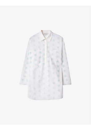 Diana logo-print cotton shirt dress