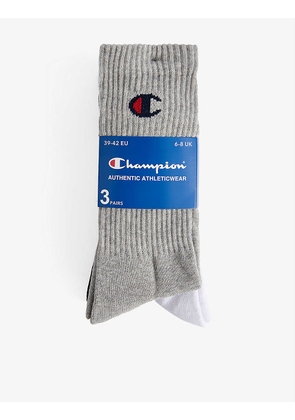 Pack of three logo-embellished cotton-blend socks
