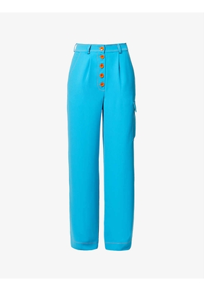 Lumia wide-leg mid-rise woven trousers