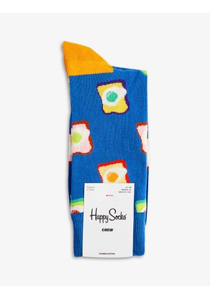 Toast graphic-print stretch cotton-blend socks