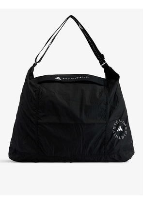 Brand-print recycled-polyamide tote bag