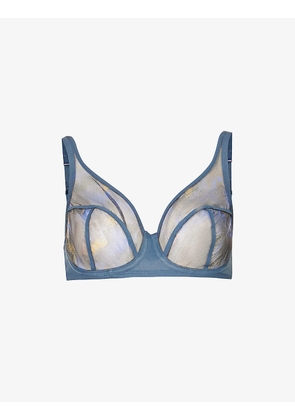 NUFIT Garden lace-panel stretch-woven bra