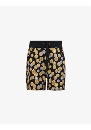 Coin-print regular-fit stretch-cotton shorts