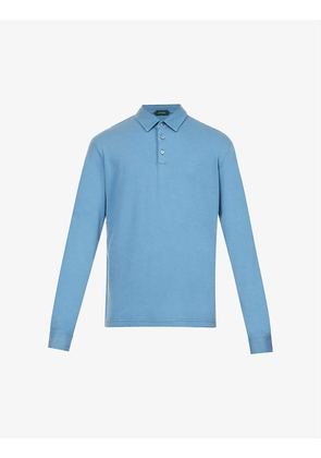 Polo-collar regular-fit cotton-jersey polo shirt