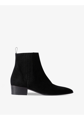 Suede heeled ankle boots