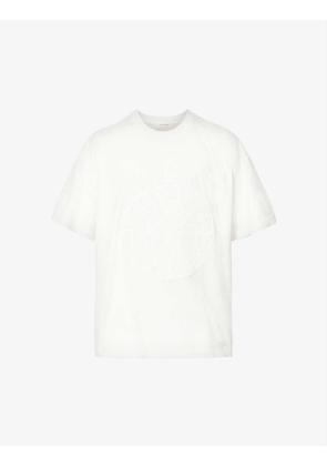 Fluffy-appliqué boxy-fit cotton-jersey T-shirt