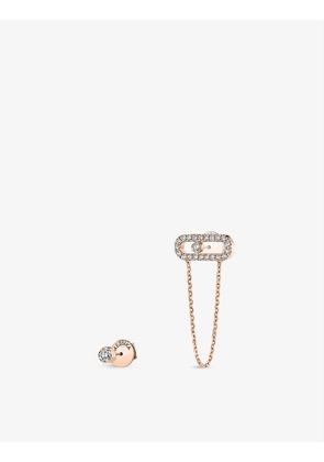 Move Uno 18ct rose-gold and diamond chain and stud earrings
