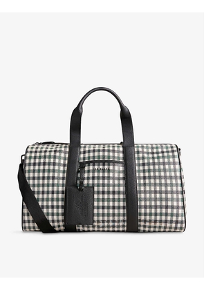 Invess check-print woven holdall