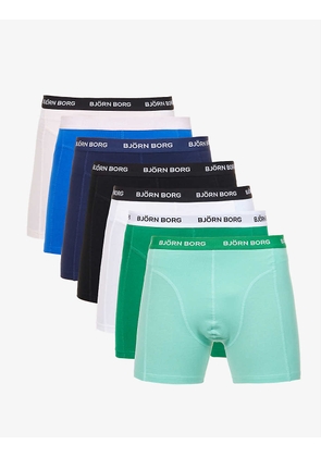 Essential branded stretch-cotton boxers pack of seven