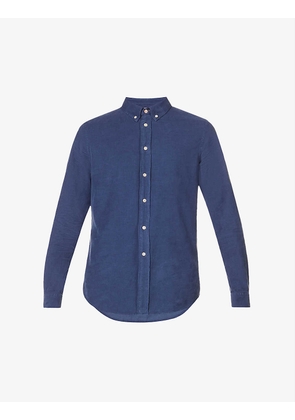 Button-down collar relaxed-fit cotton shirt