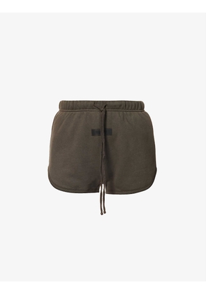 ESSENTIALS brand-badge elasticated-waist cotton-blend shorts
