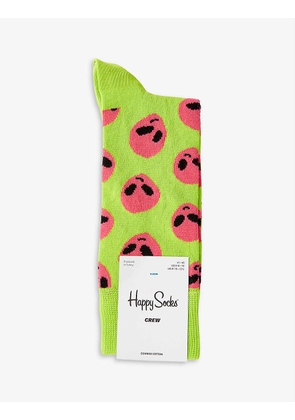 Alien graphic-print cotton-blend socks