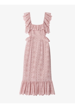 Paola embroidered cotton maxi dress