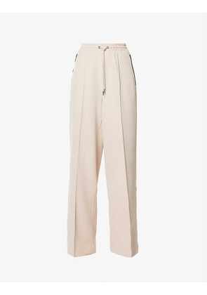 Relaxed-fit high-rise wide-leg stretch-woven trousers