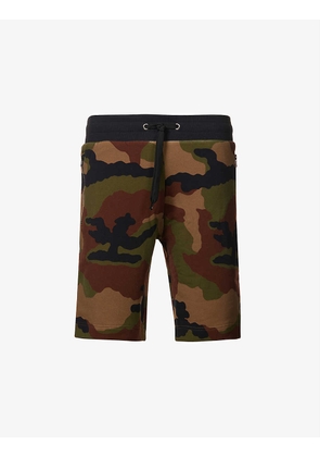 Camouflage-pattern stretch-cotton shorts