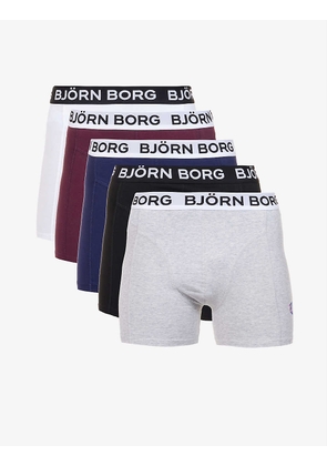 Essential branded stretch-cotton boxers pack of five