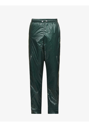 Toggle-waistband slip-pocket regular-fit straight-leg shell trousers