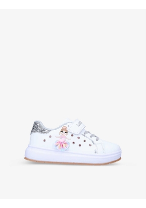 Mille Stelle tutu-trimmed leather low-top trainers 6-9 years