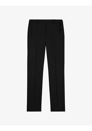 Tailored slim-fit mid-rise wool trousers