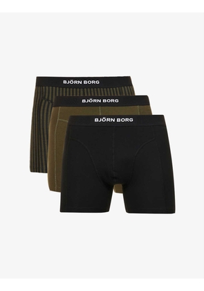 Core branded stretch-cotton boxers pack of three
