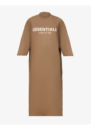 ESSENTIALS brand-appliqué cotton-jersey midi dress