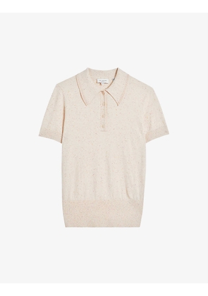 Saiydee speckled knitted cotton-blend polo shirt