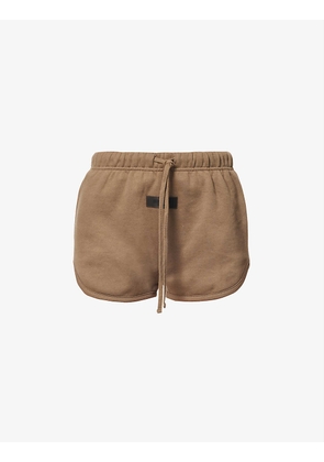 ESSENTIALS logo-tab mid-rise cotton-blend shorts