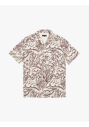 Viktor floral-print woven-linen blend shirt