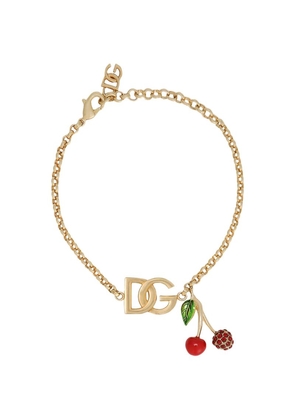 Dolce & Gabbana Embellished Cherry Logo Bracelet
