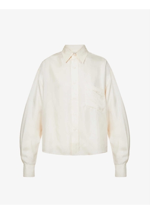 Patch-pocket regular-fit silk shirt