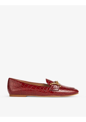 Daphne croc-effect snaffle-detail leather loafers