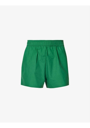 Bruno elasticated-waist cotton-poplin shorts