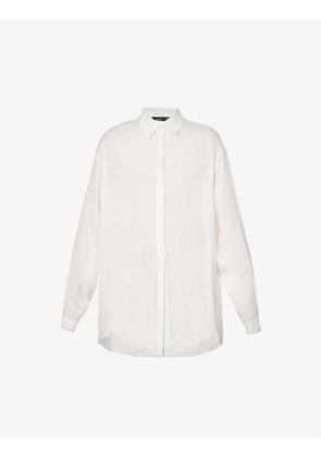 Relaxed-fit dropped-shoulders silk shirt