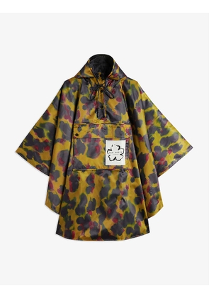 Jamileh leopard-print waterproof woven hooded poncho